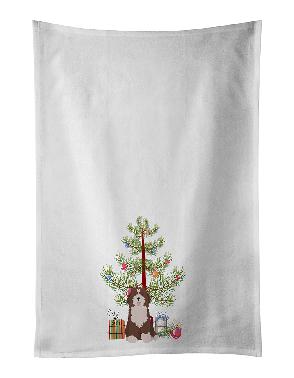 Bernedoodle #2 Christmas Tree Kitchen Towel Set of 2