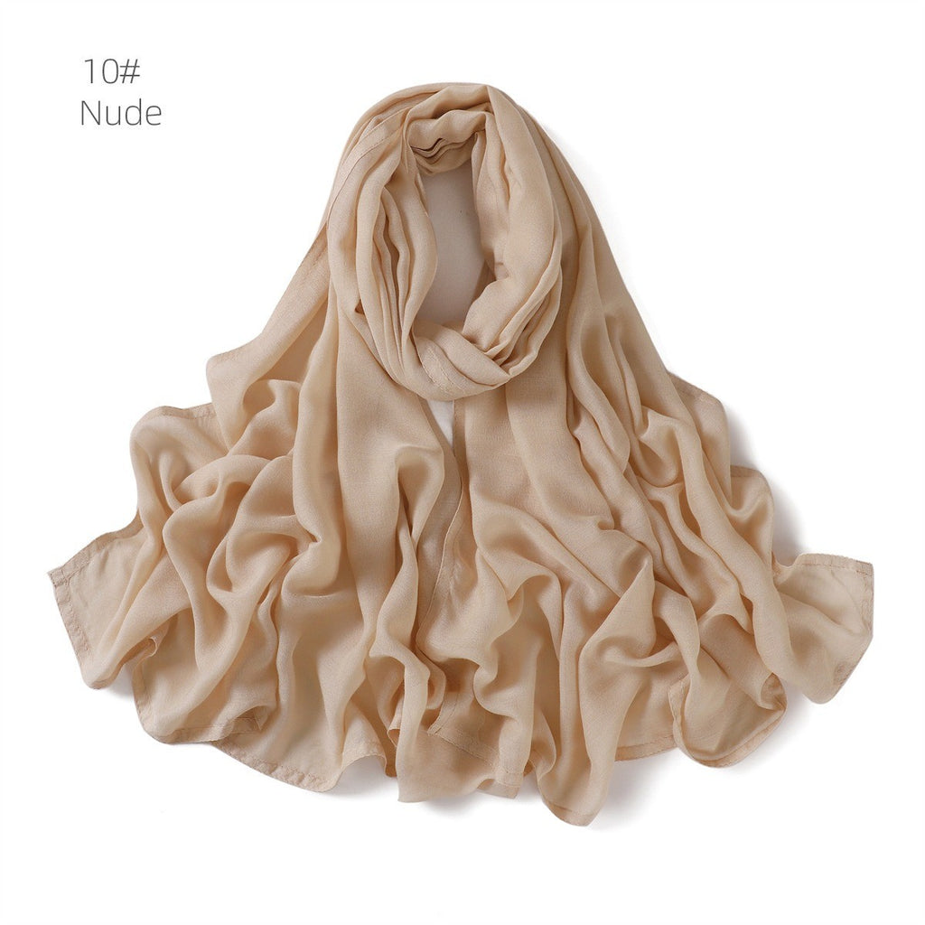 Solid Color Viscose Cotton Scarf for Muslim Women (One)