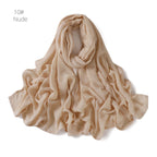 Solid Color Viscose Cotton Scarf for Muslim Women (One)