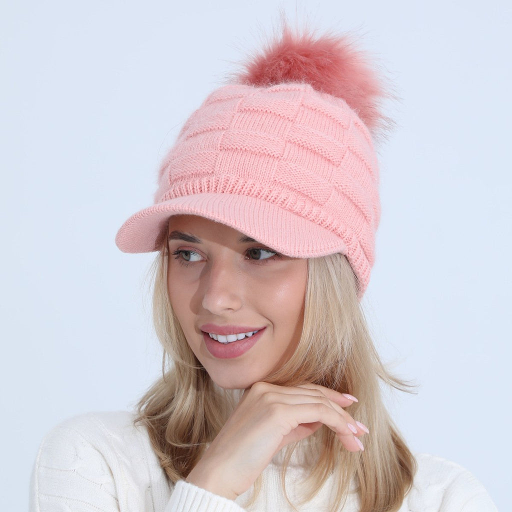 Thick Jacquard Square Knit Wool Warm Hat | Embroidered Cap