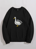 Silly Goose Graphic Casual Round Neck Sweater
