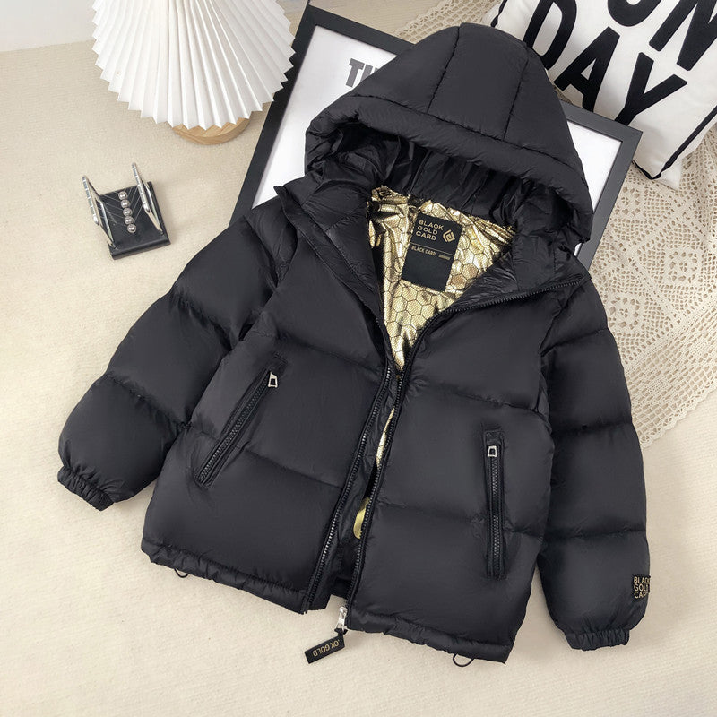 Trendy Black Gold Children's Down Jacket