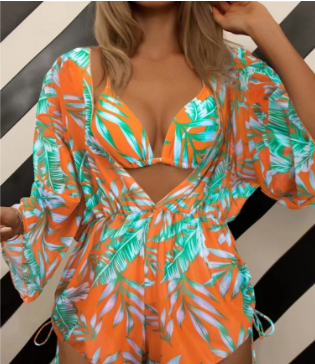 2023 Women's Long Sleeve Three-Piece Bikini Set