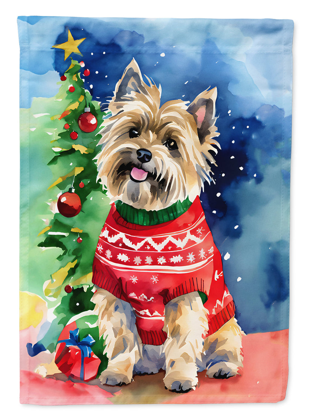 Cairn Terrier Christmas Garden Flag