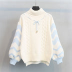 Kawaii Knitwear Sweater with Lantern Sleeves for Women