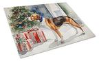 English Foxhound Cozy Christmas Glass Cutting Board
