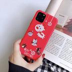 Christmas Red Cartoon Frosted Painted Phone Case | Protective Cover