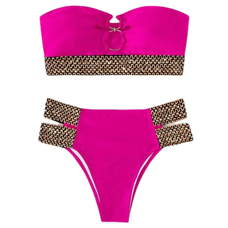 Women's Sexy Split Hollow Beach Bikini for Vacation