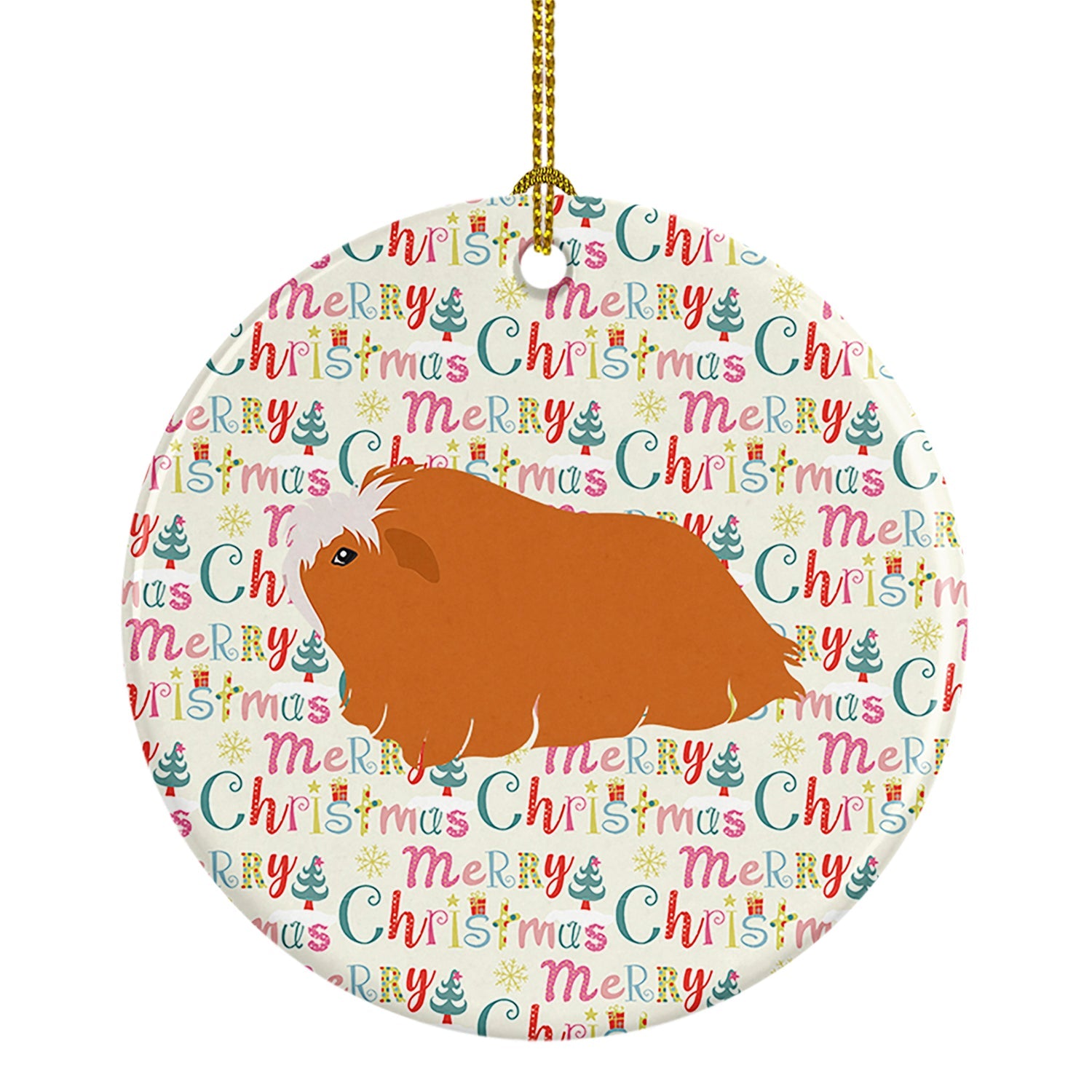 Peruvian Guinea Pig Christmas Ceramic Ornament
