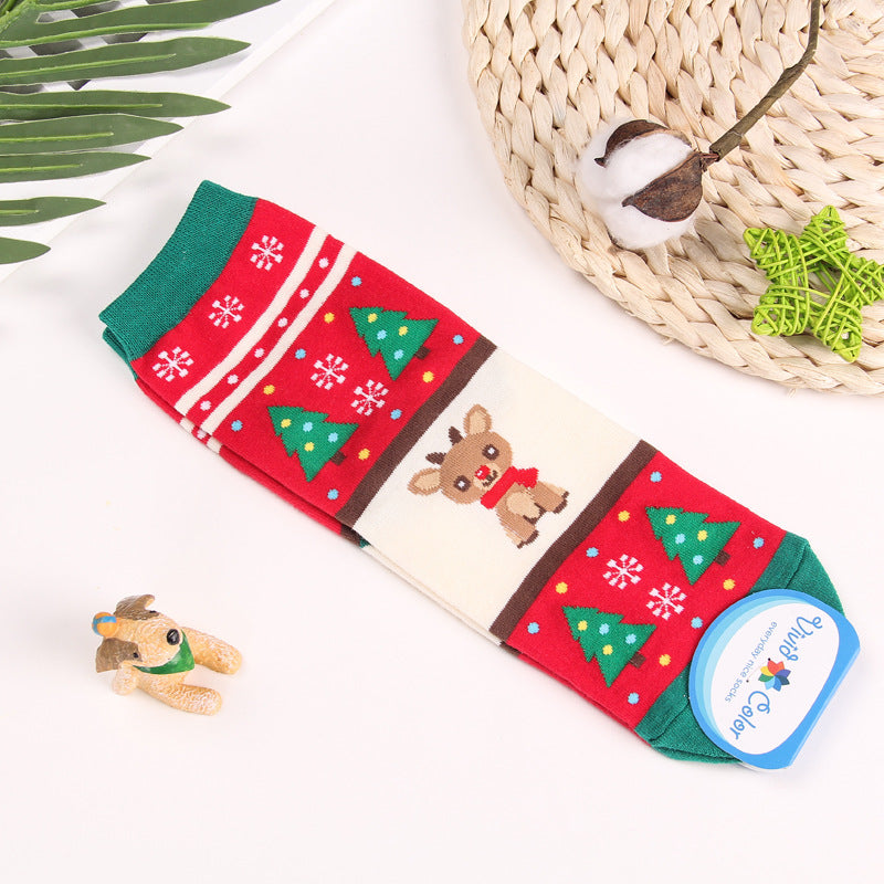 Christmas Themed Women’s Warm Mid-Calf Socks