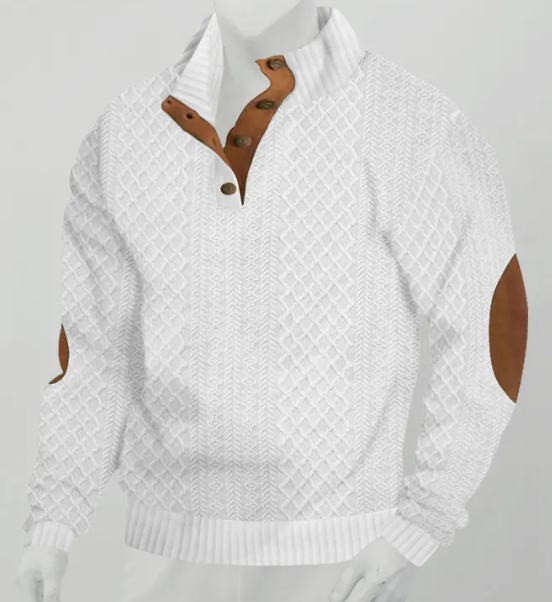 Stand Collar Long Sleeve Jacquard Knitted Pullover Sweater | Streetwear