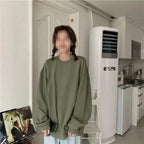 Korean Style Solid Color Loose Pullover Sweater | Streetwear