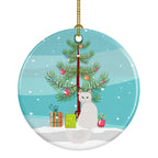 Turkish Angora Cat Christmas Ceramic Ornament