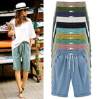 Plus Size Women's Cotton Summer Shorts with Pockets