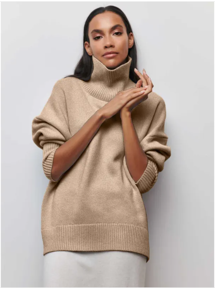 Women's Cozy Long-Sleeve Solid Color Pullover Sweater