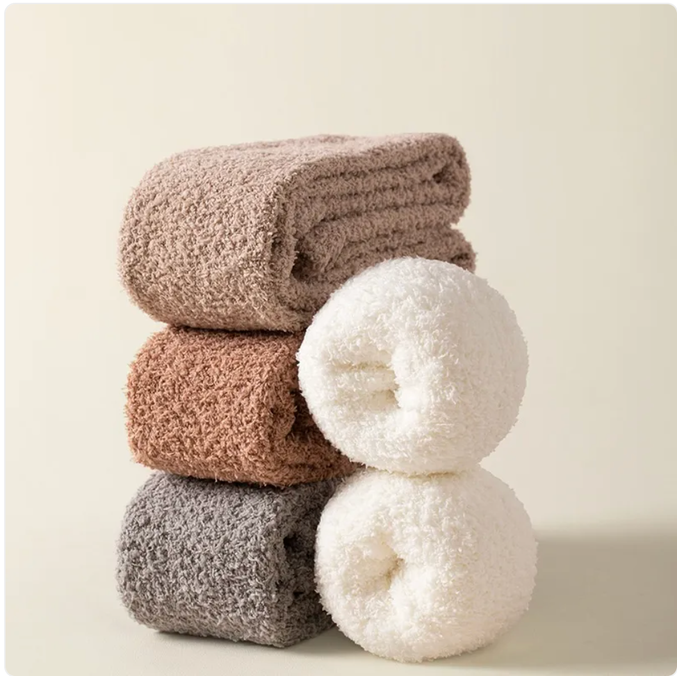 Cozy Over-the-Knee Coral Fleece Socks