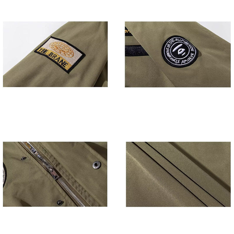 Men's Vintage Embroidered Military Bomber Jacket