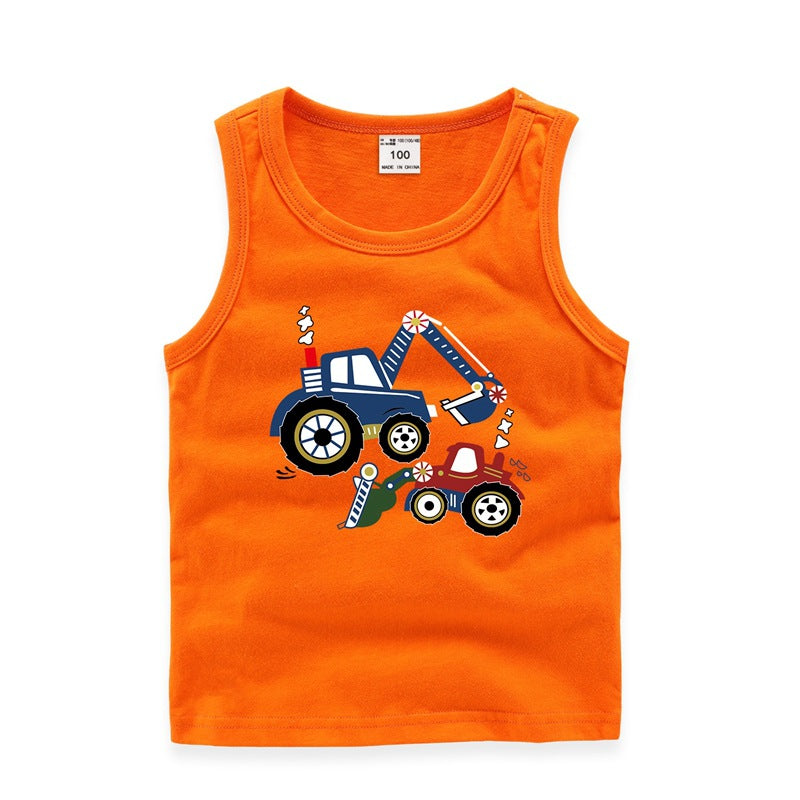 Kids' Cartoon Truck Sleeveless Tank Top