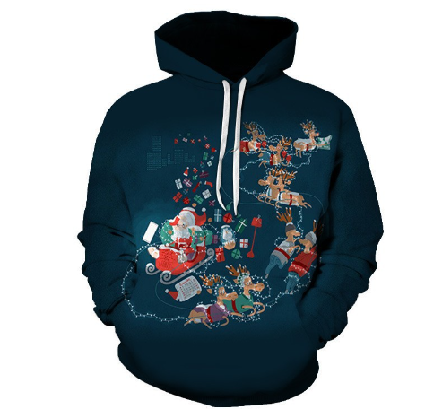 Christmas Snowman Digital Print Hoodie for Men & Women | Streetwear