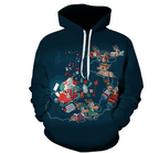 Christmas Snowman Digital Print Hoodie for Men & Women | Streetwear