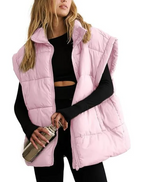 Solid Color Cotton-padded Vest Coat