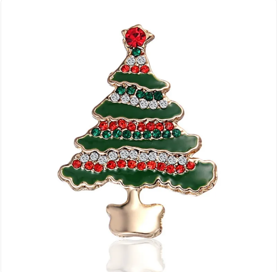 Fashion Bow Tie Wreath Brooch Christmas Gift