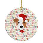 Jack Russell Terrier Merry Christmas Ceramic Ornament