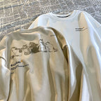 Hong Kong Style Loose Round Neck Pullover Sweater | Streetwear