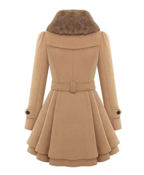 Fur Collar Trench Coat