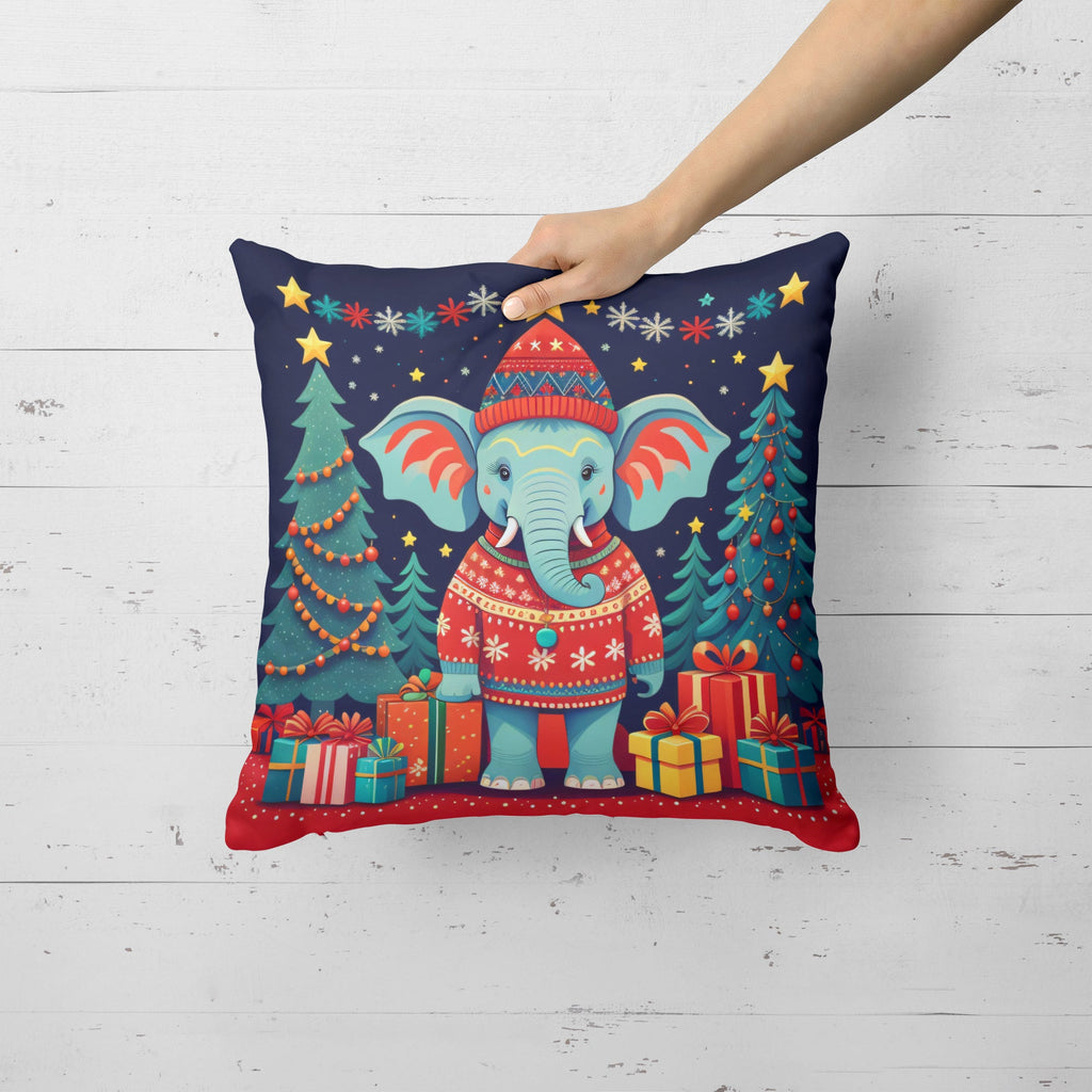 Elephant Christmas Throw Pillow