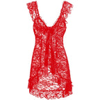 Plus Size Lace Lingerie Set with Sheer Nightgown