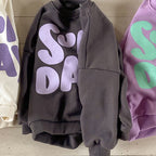 Casual Long-Sleeved Terry Sweater with Letters