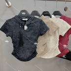 Women's Retro Short Sleeve T-Shirt Jacket for Spring | Streetwear