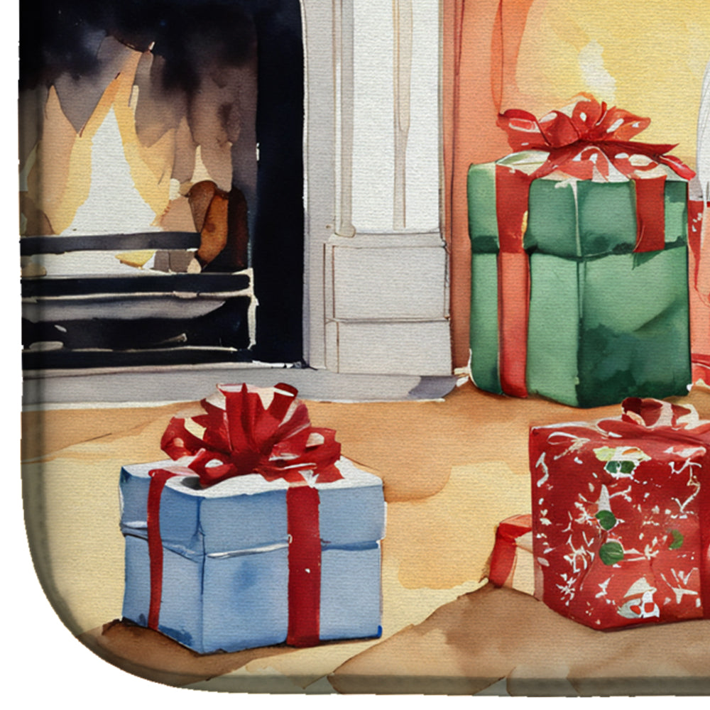 Collie Cozy Christmas Dish Drying Mat