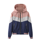 Ladies Hooded Windbreaker Jacket for Outdoor Use
