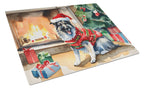 Norwegian Elkhound Cozy Christmas Glass Cutting Board