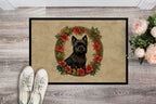 Cairn Terrier Christmas Flowers Doormat