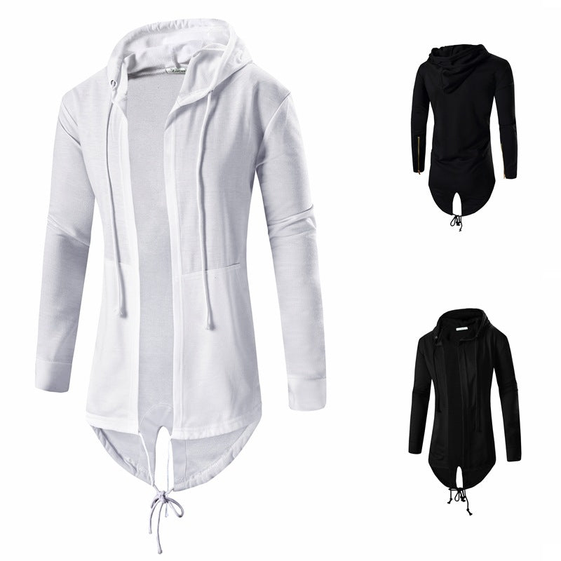 Mid-length Zip Cardigan Cloak for Stylish Layering