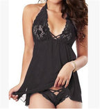 Women's Stain Lingerie Nightwear G-string Babydoll Robe