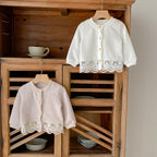 Autumn Baby Lace Long-Sleeved Knitted Cardigan