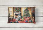 Keeshond Cozy Christmas Throw Pillow