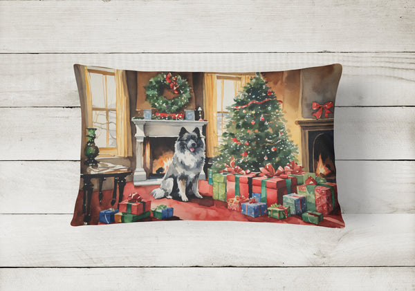 Keeshond Cozy Christmas Throw Pillow