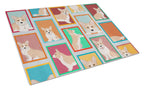 Lots of Fawn Cardigan Corgi Glass Cutting Board