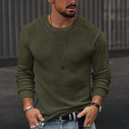 Solid Color Long-Sleeved Round Neck Sweater