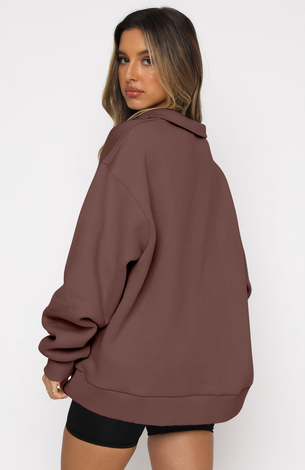 Half-Zip Long Sleeve Pullover Sweatshirt | Streetwear