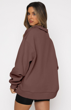 Half-Zip Long Sleeve Pullover Sweatshirt | Streetwear