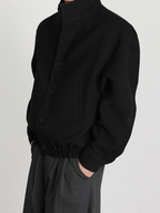 Men's Business Shirt Stand Collar Jacket Woolen Coat