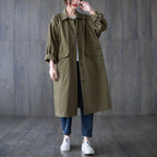 2023 Autumn Loose Single Breasted Trench Coat for Women