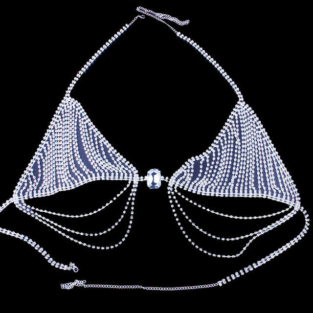 Rhinestone Bra Body Chain