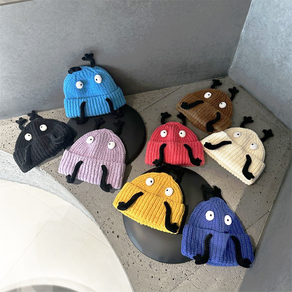 Children's Three-Dimensional Warm Wool Hat for Autumn/Winter | Embroidered Cap